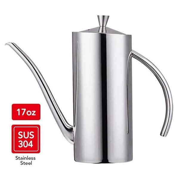 Hytx HYTX F8-D7O7-J8XY 17 oz Stainless Steel Olive Oil Dispenser; Cruet & Bottle for Oil - Vinegar & Soy Sauce F8-D7O7-J8XY